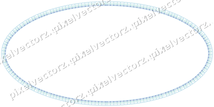 Dekorativer Zierrahmen in Blau und Türkis mit Oval und Perlenreihe