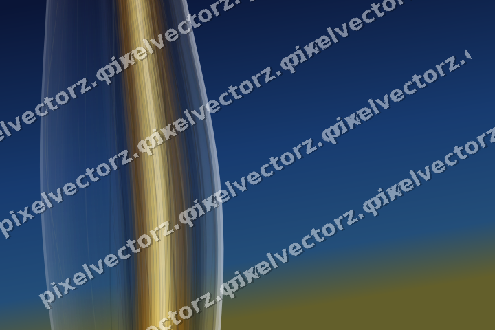Abstrakter Glasbogen in Bernstein und Blau