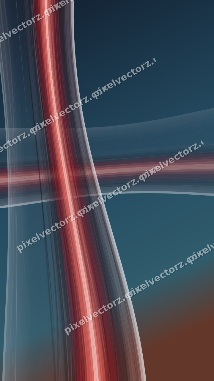 Abstrakter Glasbogen in Rot und Blassbernstein