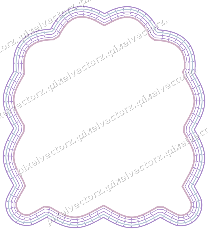 Dekorativer Zierrahmen in Violett und Blau mit Tafel und Rundbogen