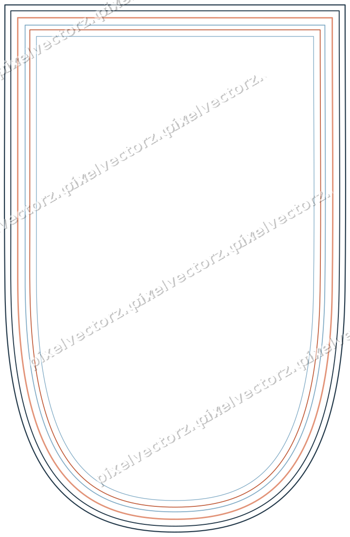 Dekorativer Zierrahmen in Orange und Türkis mit Wappen