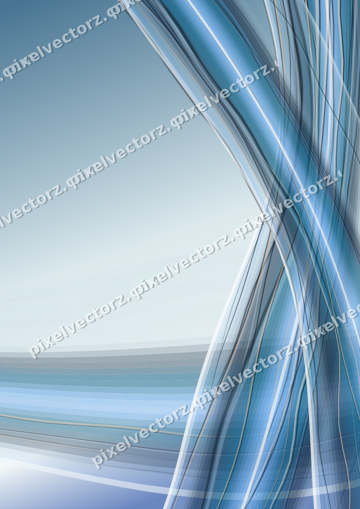 Abstrakter Glasbogen in Türkis und Blau