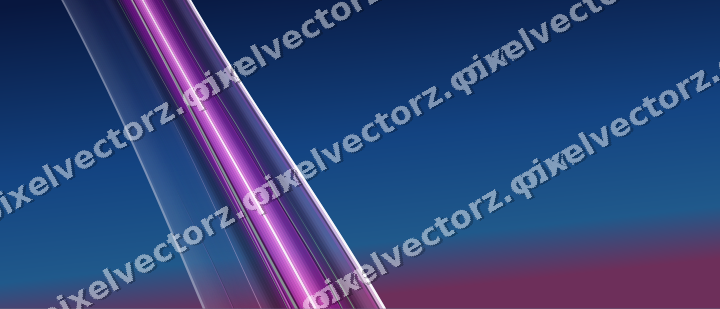 Abstrakter Glasbogen in Violett und Blau