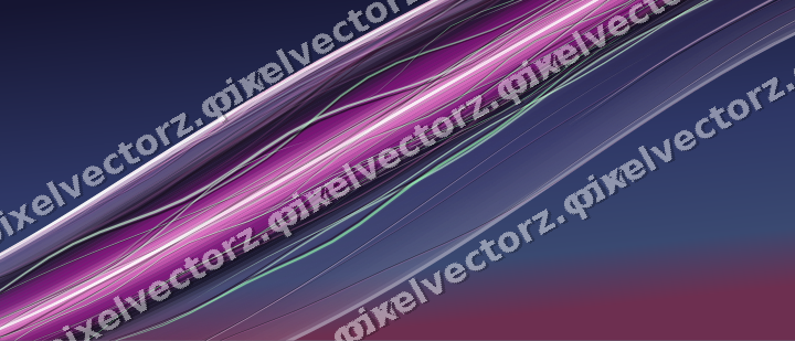 Abstrakter Glasbogen in Violett und Blau
