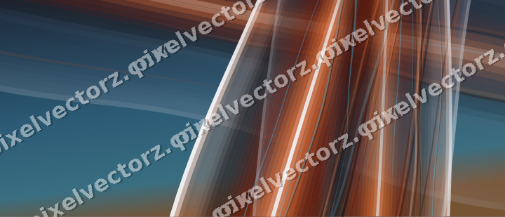 Abstrakter Glasbogen in Orange und Blau