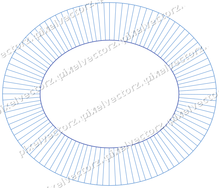 Dekorativer Zierrahmen in Blau und Türkis mit Oval und Schraffur