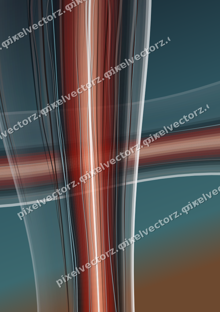 Abstrakter Glasbogen in Orange und Türkis