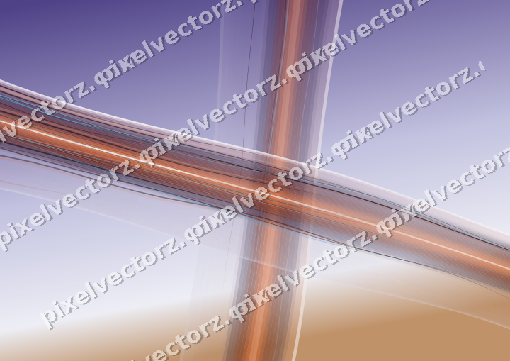 Abstrakter Glasbogen in Orange und Blau