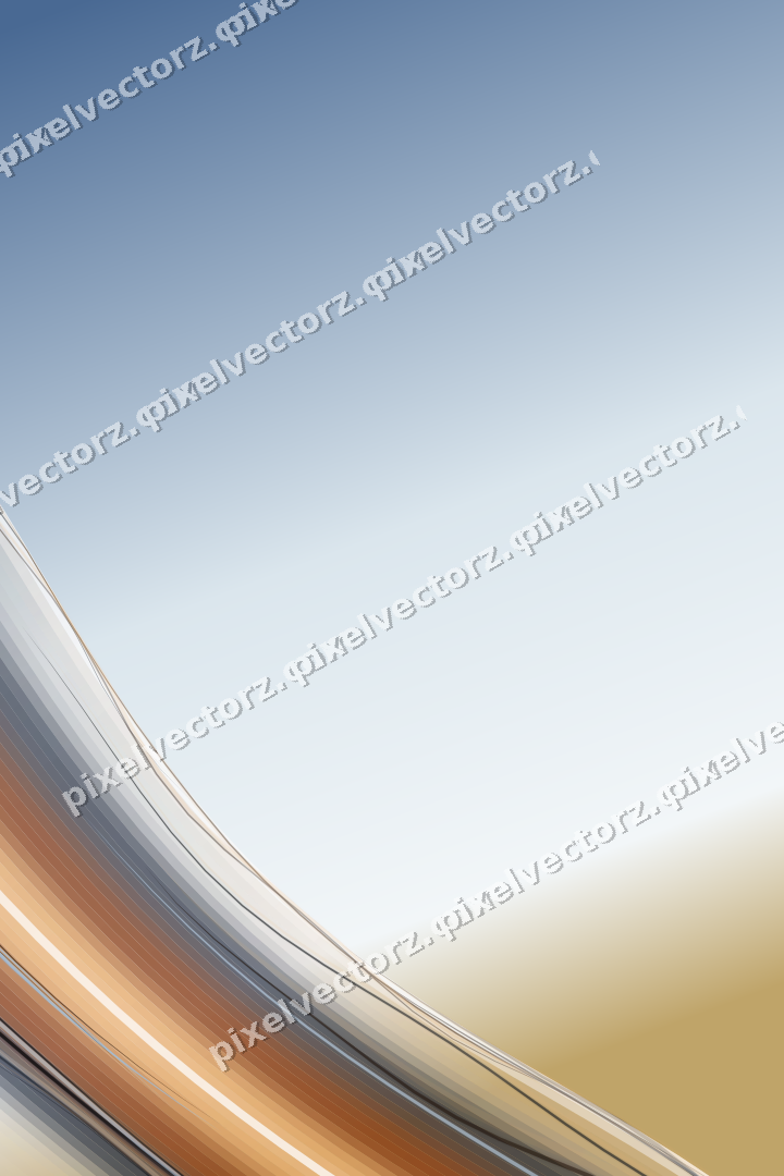 Abstrakter Glasbogen in Dunkelblau und Orange