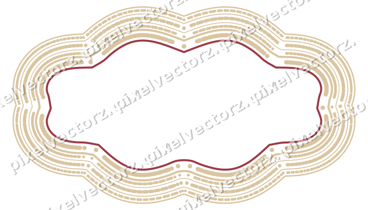 Dekorativer Zierrahmen in Dunkelrosa und Rot mit Oval und Lappenrand