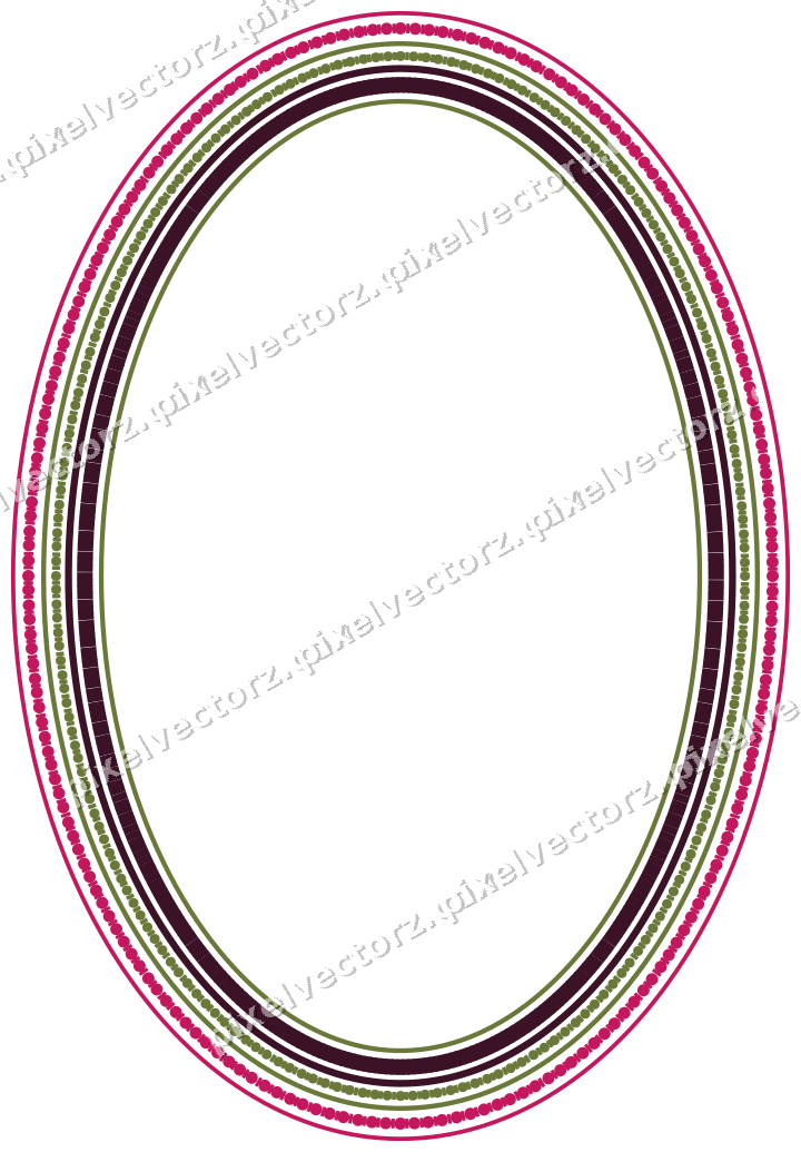 Dekorativer Zierrahmen in Limette und Rosa mit Oval und Perlenreihe