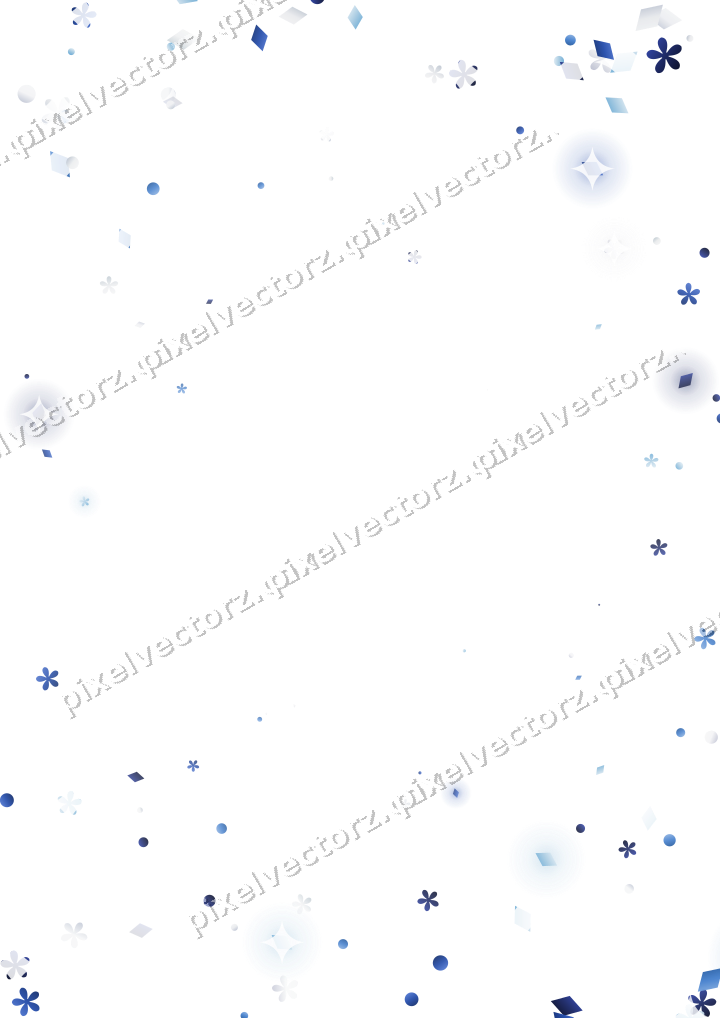 Glitzerkranz aus Blüten und Rauten in Blau auf transparentem Grund