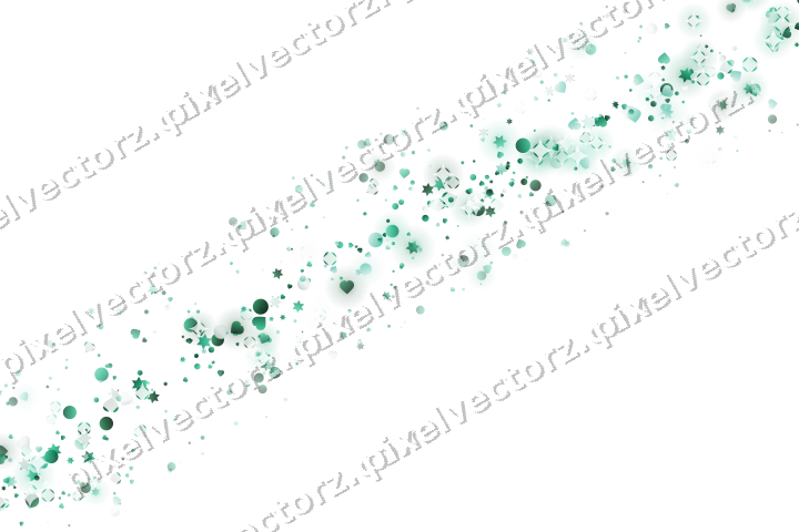 Glitzerbogen aus Sternen und Herzen auf transparentem Grund