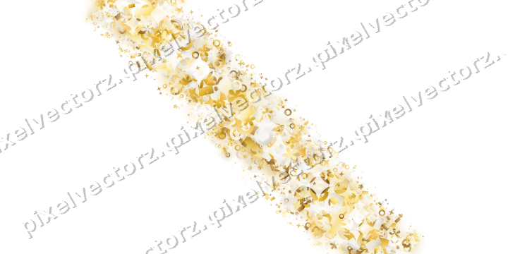 Glitzerband aus Sternen und Blüten auf transparentem Grund