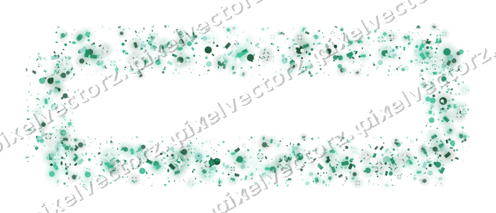 Glitzerrahmen aus Punkten und Konfetti auf transparentem Grund