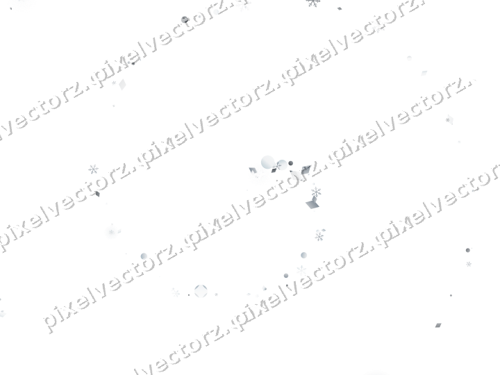 Glitzerspirale aus Schneeflocken und Punkten auf transparentem Grund