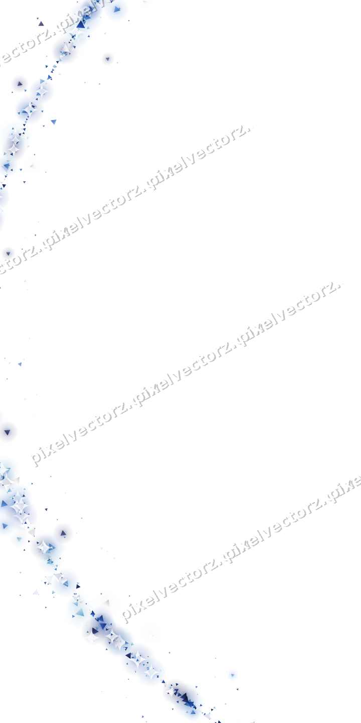 Glitzerbogen aus Dreiecken in Blau und Türkis auf transparentem Grund