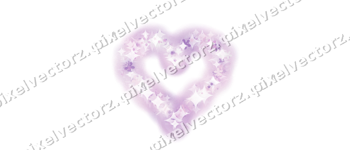 Glitzerherz aus Blüten und Splittern auf transparentem Grund