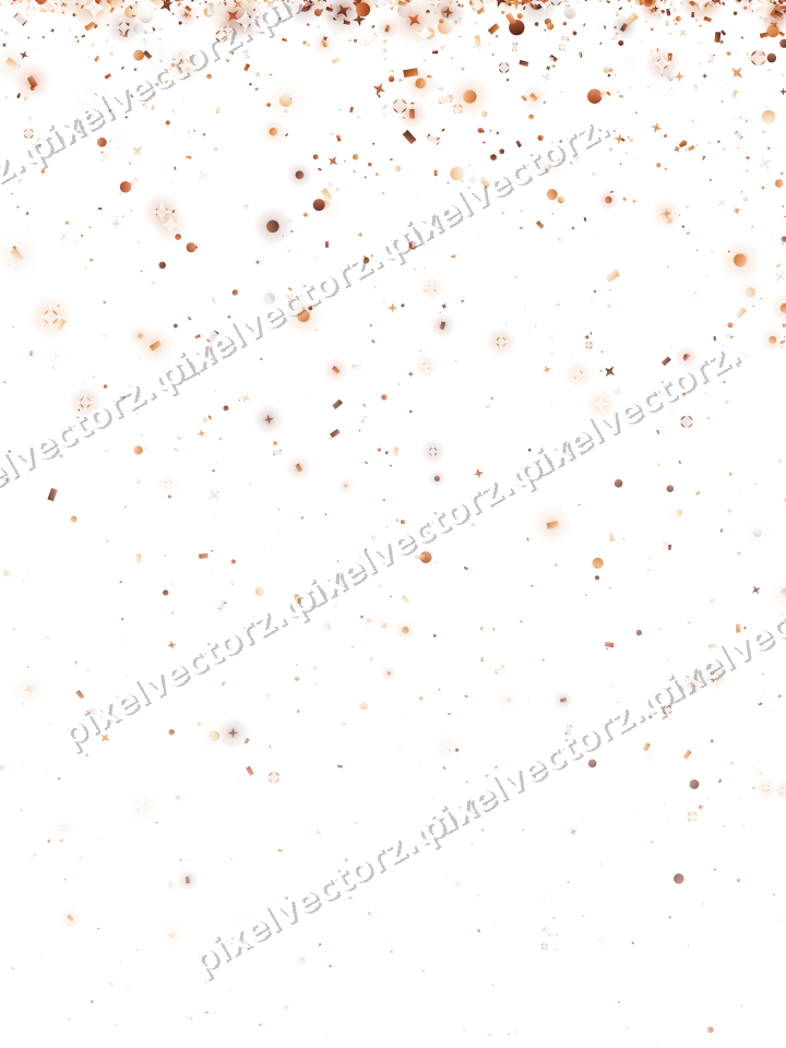 Glitzerregen aus Sternen und Punkten auf transparentem Grund
