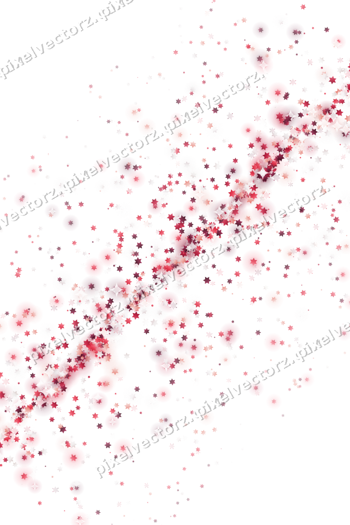 Glitzerband aus Sternen in Rosa und Rot auf transparentem Grund