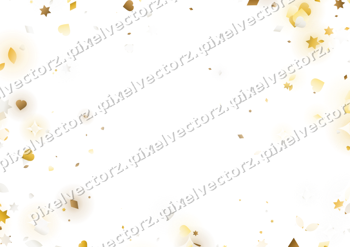 Glitzervignette aus Sternen und Herzen auf transparentem Grund