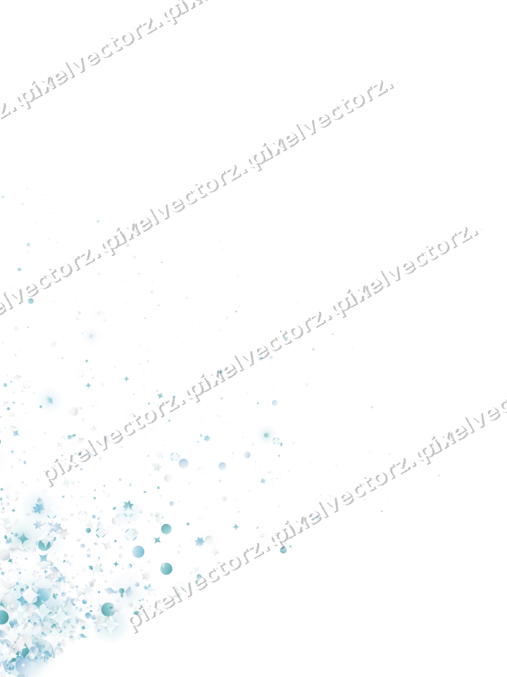 Glitzerfächer aus Sternen und Funken in Türkis auf transparentem Grund