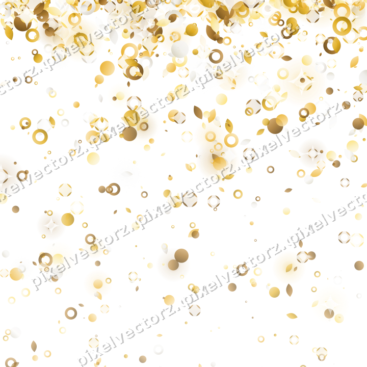 Glitzerregen aus Tropfen und Punkten auf transparentem Grund