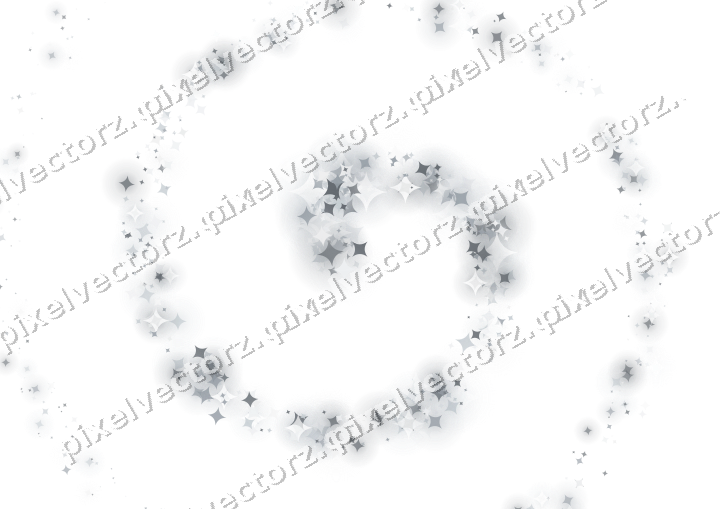 Glitzerspirale aus Funken in Blassblau auf transparentem Grund