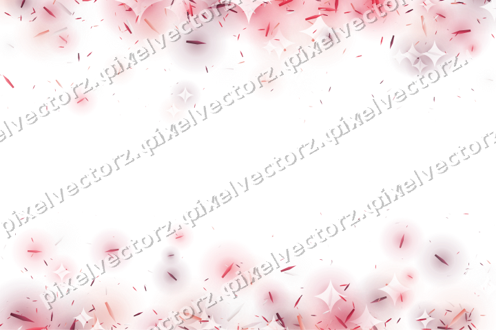 Randglitzer aus Splittern in Rosa und Rot auf transparentem Grund