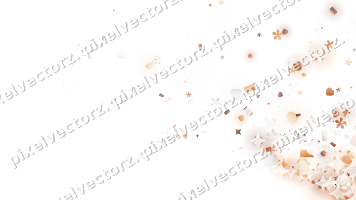 Glitzerfächer aus Funken und Herzen auf transparentem Grund