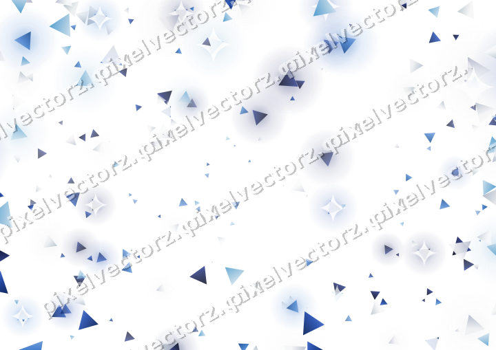 Glitzervignette aus Dreiecken in Blau auf transparentem Grund