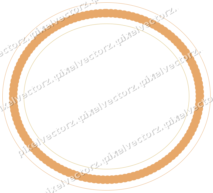 Decorative line art frame in red and orange with oval and beaded line