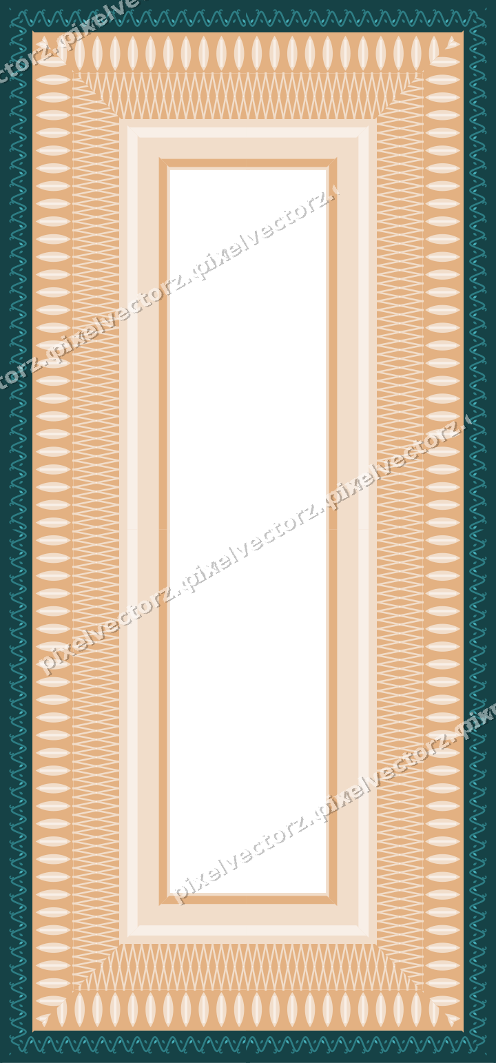 Decorative picture frame border in dark teal with ivy scroll