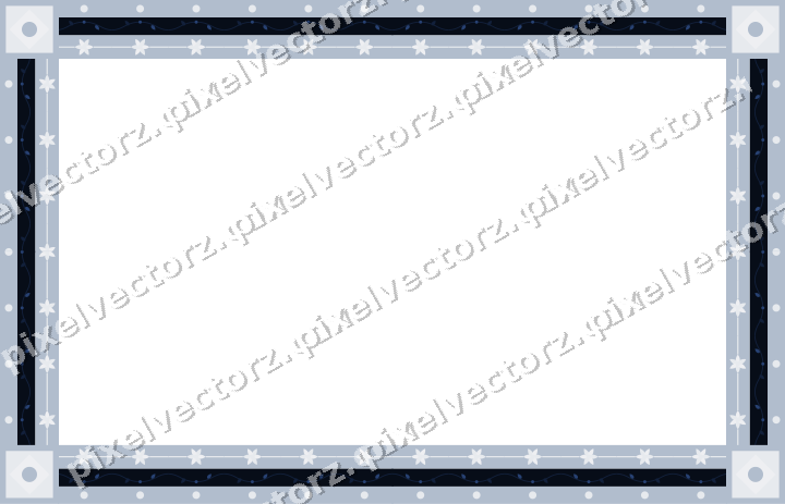 Decorative picture frame border in dark blue and white with dot row