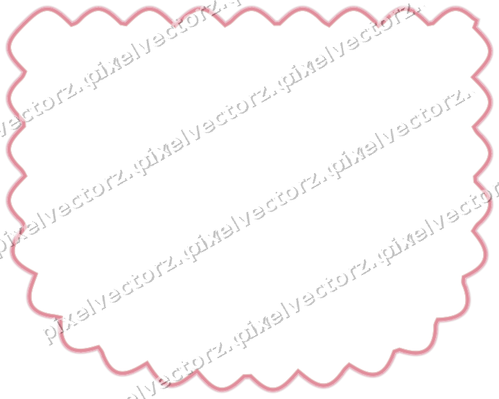 Decorative line art frame in pale pink and pale red with shield