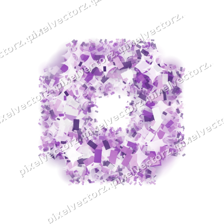 Glitzerrahmen aus Konfetti in Violett auf transparentem Grund
