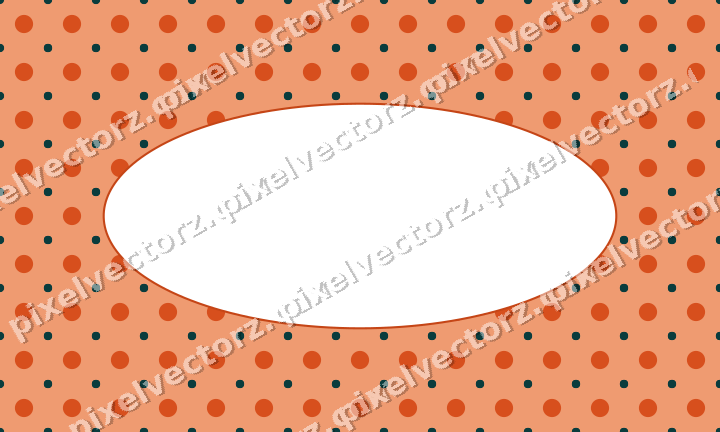 Decorative patterned mat frame in orange and teal with polka dots