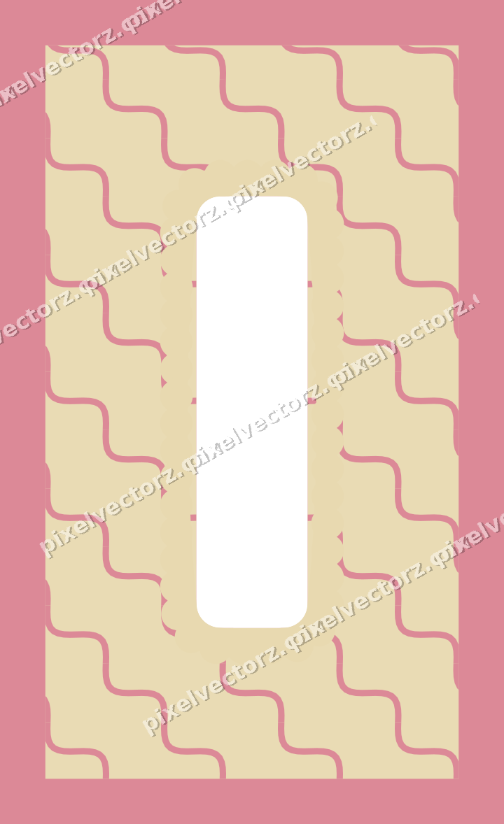 Decorative patterned mat frame in red and orange with wavy lines