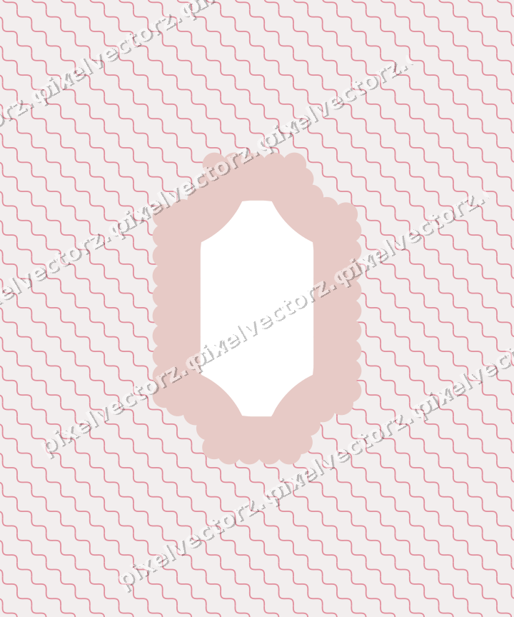Decorative patterned mat frame in pale pink with wavy lines