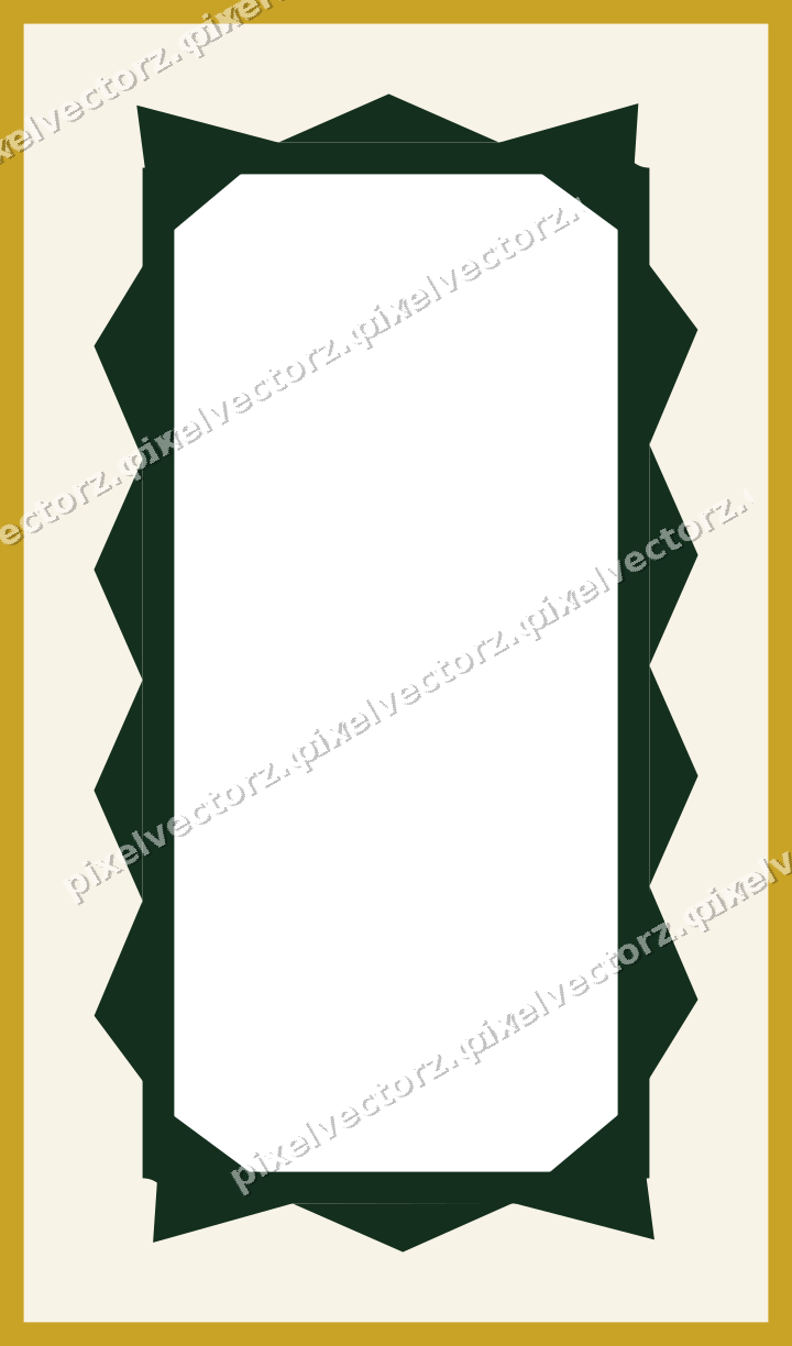 Decorative patterned mat frame in dark green with plain ground