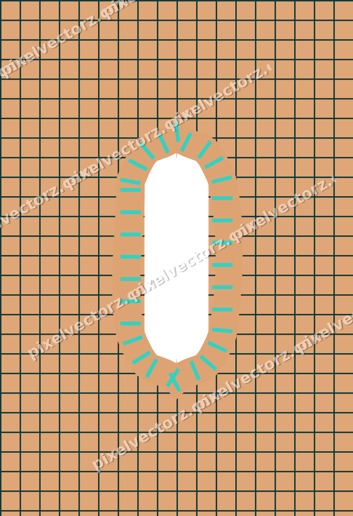 Decorative patterned mat frame in orange and teal with grid check