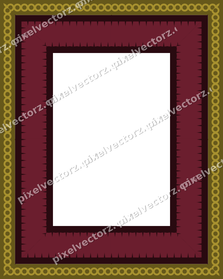 Decorative picture frame border in dark pink and red with zigzag