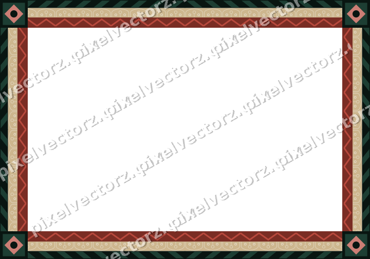 Decorative picture frame border in dark red with diagonal band