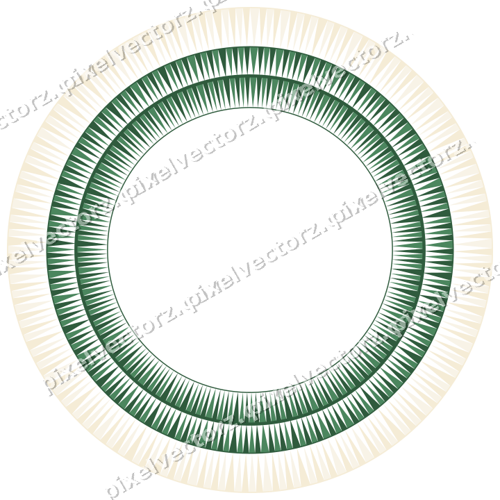 Decorative line art frame in dark green and amber with oval and dentil