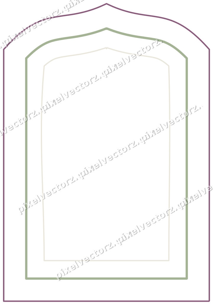 Decorative line art frame in dark magenta and lime with label plaque