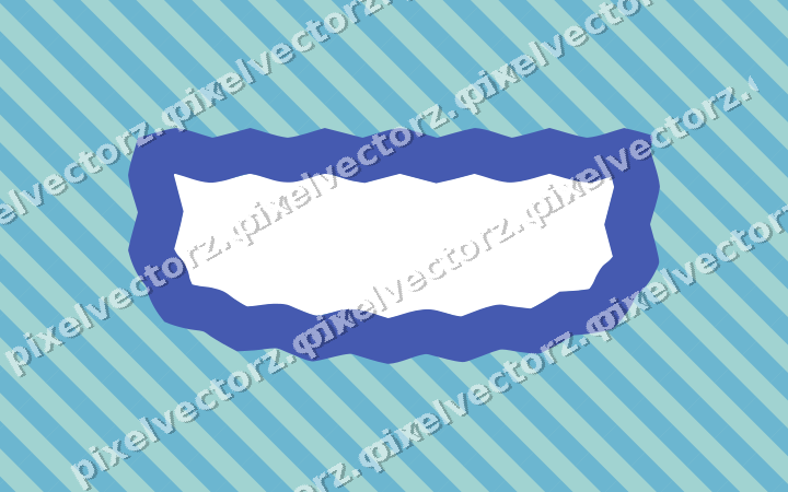 Decorative patterned mat frame in blue with horizontal stripes