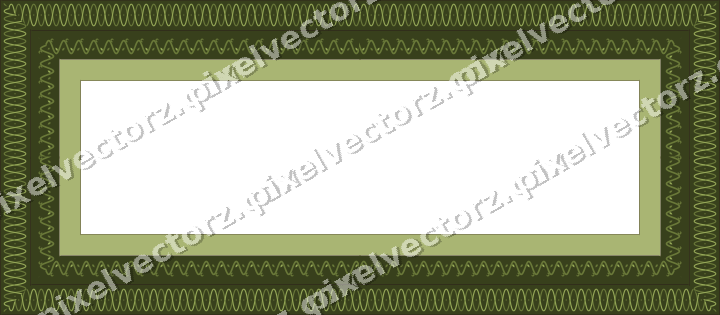 Decorative picture frame border in lime and pink with arabesque