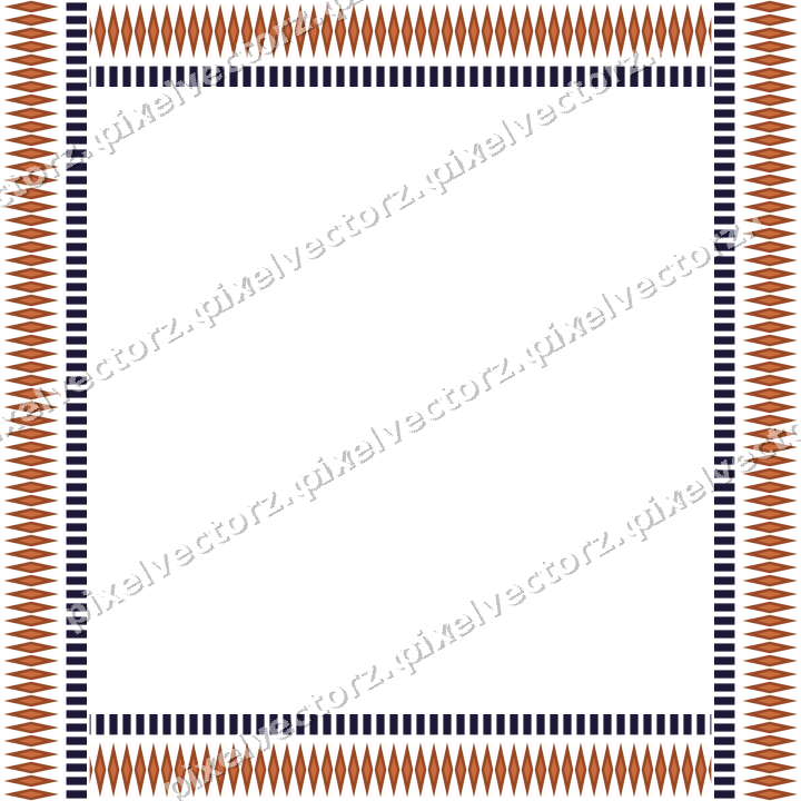 Decorative picture frame border in orange and blue with diamond band
