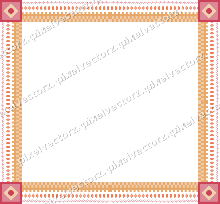Decorative picture frame border in red and orange with grape vine