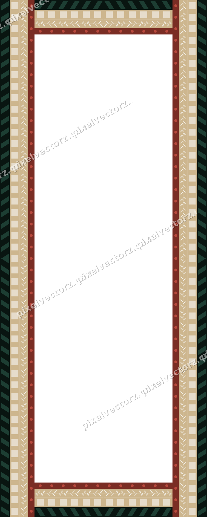 Decorative picture frame border in dark red with diagonal band